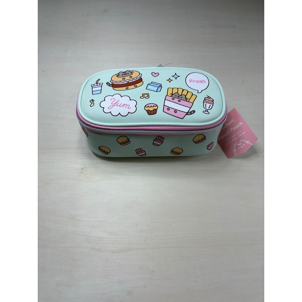 Pusheen Pencil Pouch Mint Green Fast Food Burger Fries Organizer Case NWT